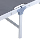 Outsunny Outdoor Lounger Fold 165° Reclining Chair w/ Adjustable Canopy Grey