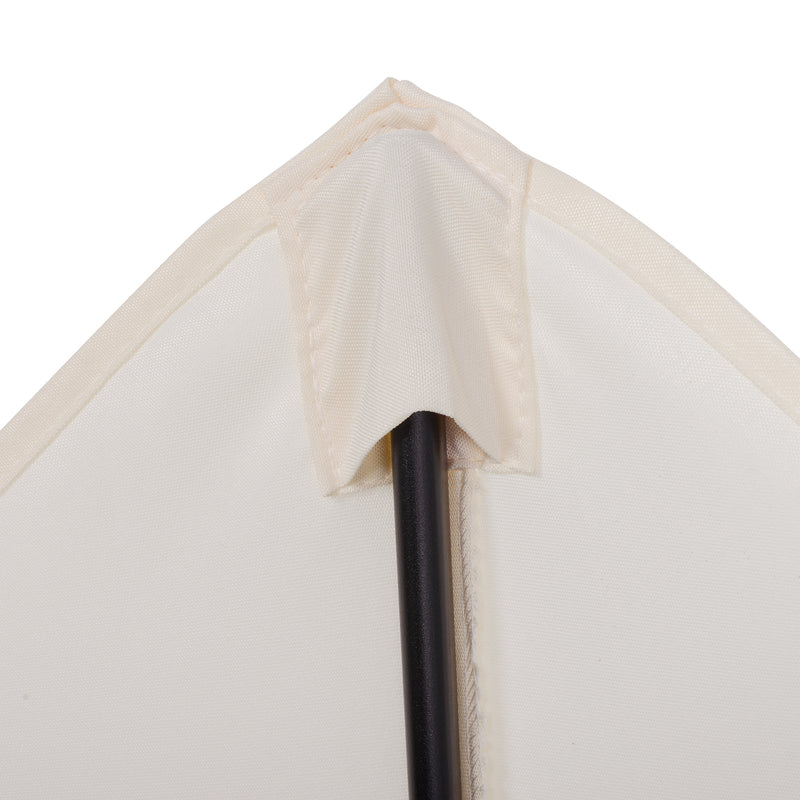 Outsunny 2m Parasol Patio Umbrella, Outdoor Sun Shade with 6 Ribs Cream White
