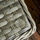 Outsunny 3 PCS Aluminium Rattan Bistro Set with Soft Cushions & Glass Top