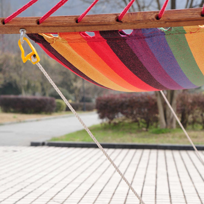 Outsunny Garden Outdoor Patio Wooden Frame Hammock Arc Stand Sun Swing Bed Seat