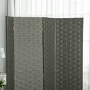 HOMCOM 4 Panel Folding Room Dividers for Wall, Privacy Screen Panels, Grey
