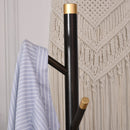 HOMCOM Coat Rack Bamboo Coat Stand with Round Base for Handbags