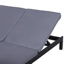 Outsunny 2 Person Rattan Lounger Adjustable Double Chaise Chair w/ Cushion Black