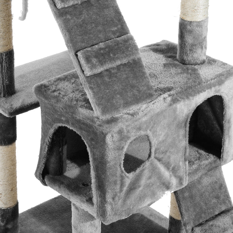 PawHut Cat Tree Scratcher Activity Centre, Condo Scratching Post Toy Bed