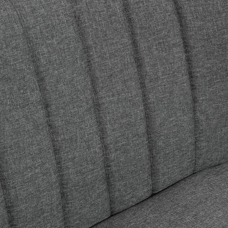 HOMCOM Linen-Feel Double Sofa w/ Wood Frame Foam Padding High Back, Grey