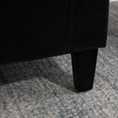 HOMCOM 40x90cm PU Leather Storage Ottoman Bench Wood Frame w/ Tufting Feet Black