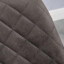 HOMCOM Set Of 2 Bar Stools Vintage Microfiber Cloth Tub Seats Padded Steel Grey