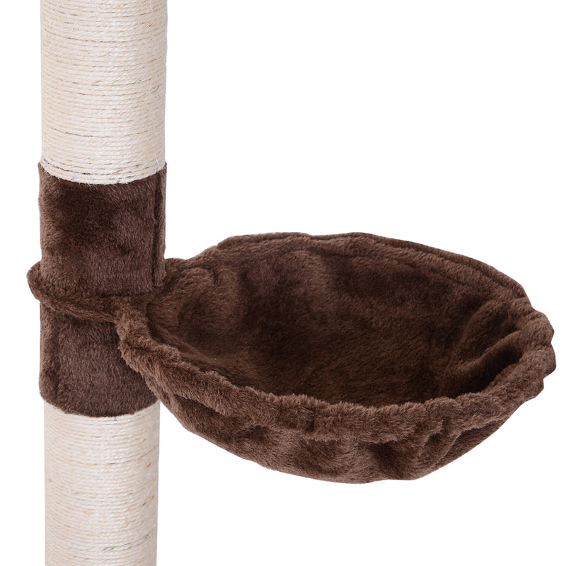 PawHut Floor to Ceiling Cat Tree for Indoor Cats 5-Tier Kitty Tower Brown