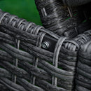 Outsunny Patio Dual Rattan Wicker Sun Lounger w/ 4-Level Adjustable Headrest