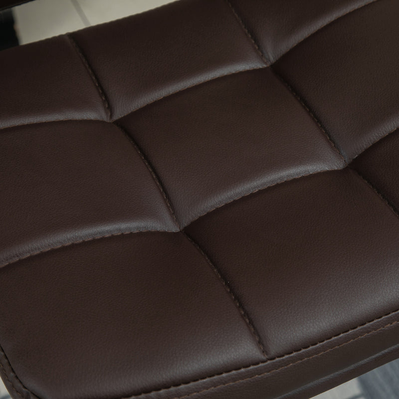 HOMCOM Swivel Bar Stools Set Of 2 PU Leather for Home Kitchen Counter Brown