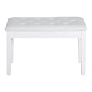 HOMCOM Classic Piano Bench Padded Seat Makeup Stool Solid Wood Wooden White