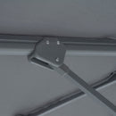 Outsunny 3(m) Cantilever Parasol Patio Umbrella w/ Crank Solar Lights Dark Grey