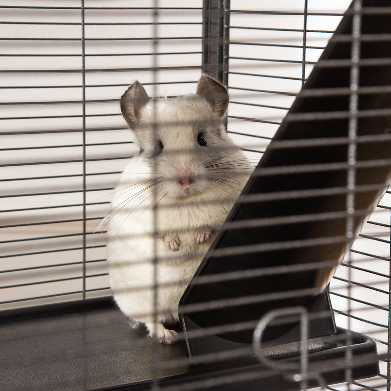 PawHut Rolling Small Animal Cage for Chinchillas Ferrets Kittens W/ Ramp