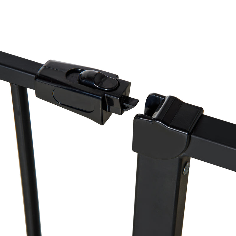 PawHut Pressure Fitted Pet Dog Safety Gate Metal Fence 76 cm Tall, Black