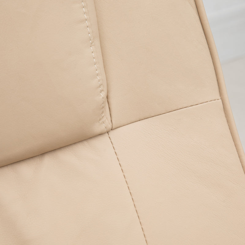HOMCOM Massage Recliner Chair Cushioned Ottoman 10 Point Vibration Cream