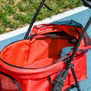 PawHut Dog Stroller with Rain Cover EVA Wheels Brake Basket Adjustable Canopy