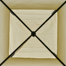 Outsunny 3.5x3.5m Side-Less Outdoor Canopy Gazebo 2-Tier Roof Steel Frame Beige