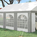 Outsunny 6 X 4m Party Tent, Marquee Gazebo With Sides, Windows And Double Doors