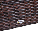 Outsunny Rattan Wicker Tea Coffee Table w/ Umbrella Hole Storage Space Brown