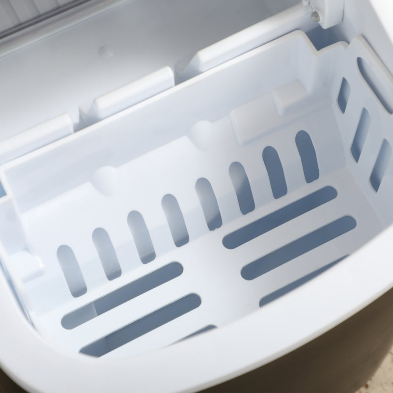 HOMCOM Ice Maker w/ Ice Scoop Basket 12Kg in 24 Hrs 9 Cubes Ready in 6-12Mins
