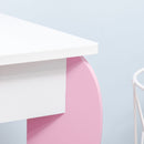 ZONEKIZ Kids Vanity Set w/ Mirror, Drawer, Cute Patterns, for Girls - Pink