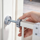 PawHut 74-80cm Adjustable Metal Pet Gate Safety Barrier w/ Auto-Close Door White