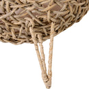 PawHut Wicker Cat House, Ball-Shaped Rattan Raised Cat Bed - Natural Wood Finish