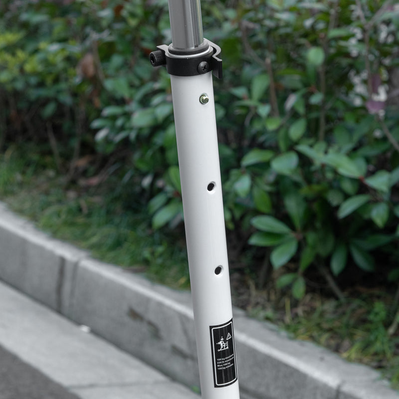 HOMCOM Folding Kick Scooter Hight-Adjustable w/ Rear Brake & Double Shock White