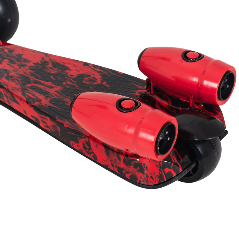 HOMCOM Child Wheel E-Scooter Light Music Water Spray Rechargeable 3-6 Yrs Red