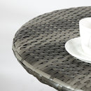 Outsunny 3 PCS Folding Rattan Wicker Bistro Set, Coffee Table Set, Grey