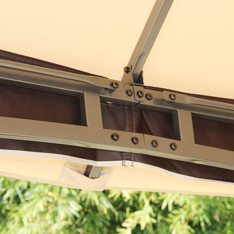 Outsunny 4 x 3(m) Patio Gazebo Garden Canopy Shelter with Double Tier Roof