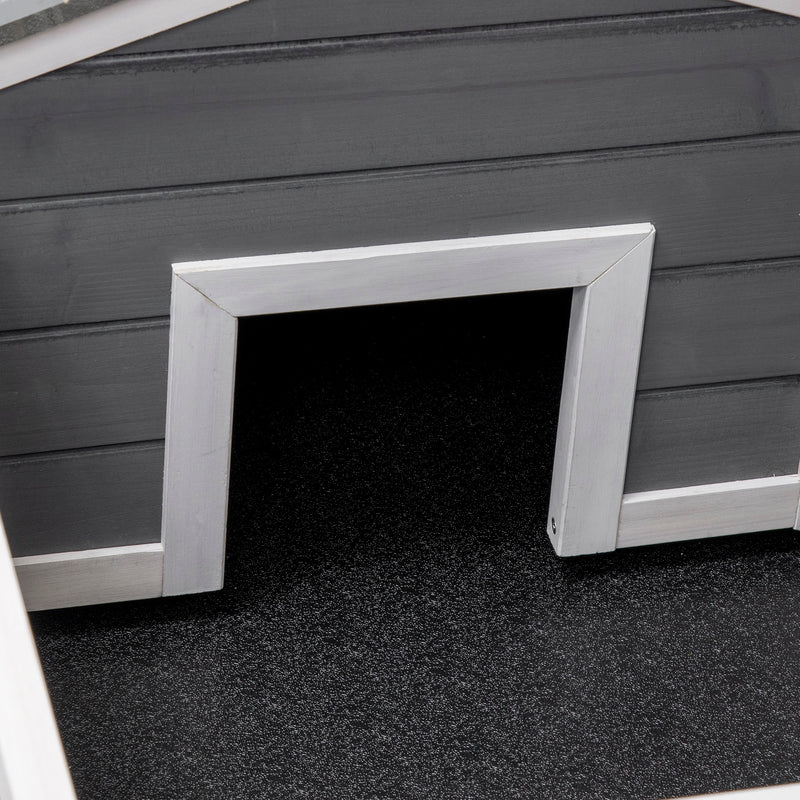 PawHut Wooden Tortoise House, Small Pet Reptile with Hide Shelter Den and Run