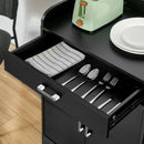 HOMCOM Modern Sideboard with Storage Cabinet, Floor Cupboard with Drawer Black