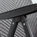 Outsunny Set of 2 Outdoor Rattan Folding Chair Set w/ Adjustable Backrest Brown