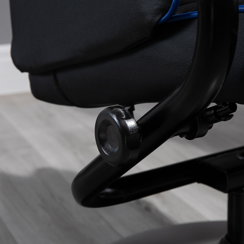 Vinsetto Video Game Chair and Footrest Set with Lumbar Support Headrest Grey