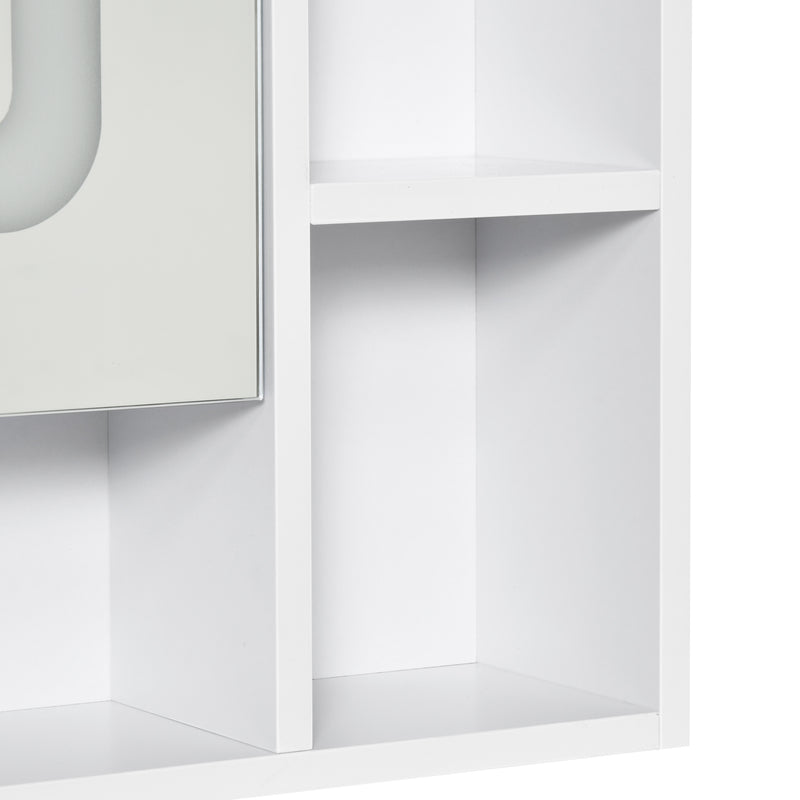 kleankin LED Illuminated Bathroom Mirror Cabinet with Dimmable Touch Switch