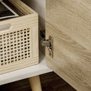 HOMCOM TV Cabinet Entertainment Centre w/ Storage Cabinet and Drawer, Natural