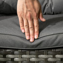 Outsunny 7 Pieces Rattan Dining Sets w/ Tempered Glass Umbrella Hole Table