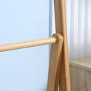 kleankin Foldable Natural Bamboo Towel Rack with 3 Towel Rails and 3 Shelves