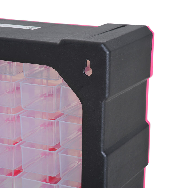 DURHAND 39 Drawers Parts Organiser Wall Mount Tools Storage Cabinet Clear