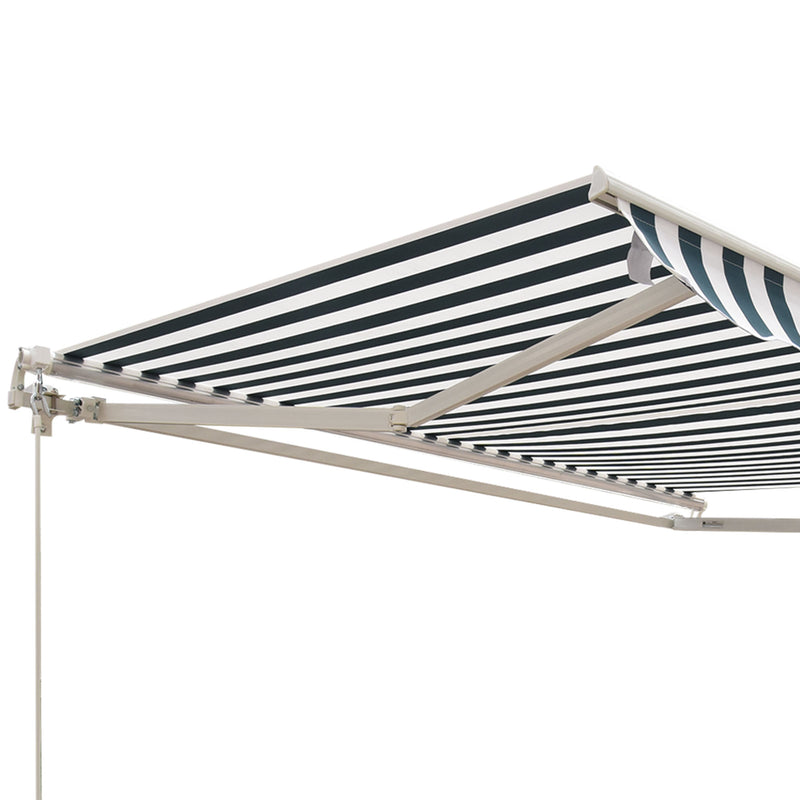 Outsunny Garden Sun Shade Canopy Retractable Awning, 2.5 x 2m, Green and White
