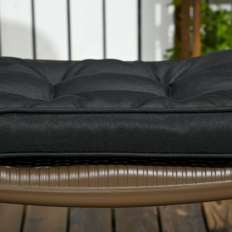 Outsunny 42 x 42cm Replacement Garden Seat Cushion Pad with Ties, Black