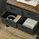 HOMCOM Hanging Clothes Rail Clothes Rack w/ 6 Fabric Drawers for Hallway Bedroom