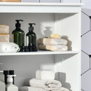 HOMCOM Kitchen Cupboard Storage Cabinet Adjustable Shelves, Glass Doors, White