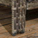 Outsunny 3 Piece PE Rattan Garden Sofa Set w/ 2 Chairs & Storage Table Grey