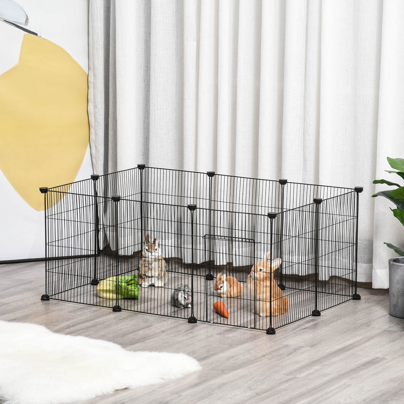 PawHut DIY Pet Playpen Cage 22 Piece w/Door Bunny Chinchilla Hedgehog Guinea Pig