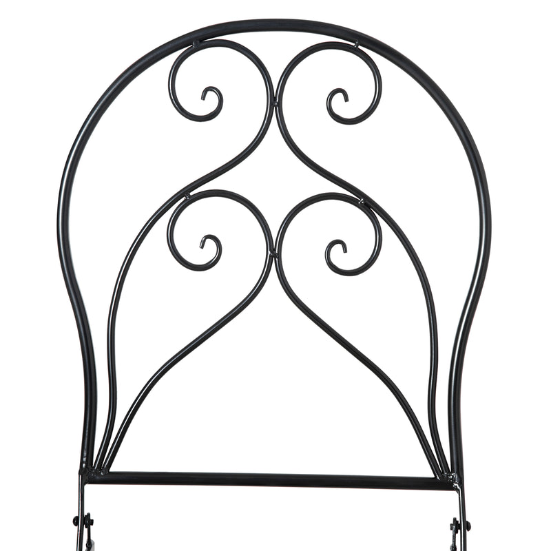 Outsunny 3 PCs Garden Bistro Set W/ Balcony Table and Chairs Metal Frame