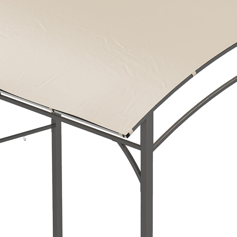 Outsunny 2.2 x 1.5 m BBQ Gazebo Tent Sun Shade with Canopy and 10 Hooks, Beige