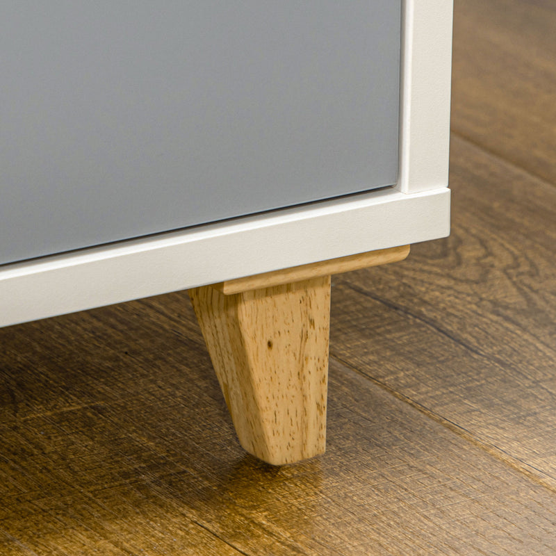 HOMCOM 2 Door Wardrobe with Drawers, Hanging Rail, Shelves for Bedroom, Grey