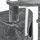 PawHut 5-Tier Grey Sisal Multi-Level Cat Tree Tower with Scratching Posts
